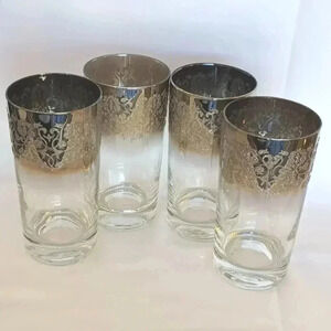 Vintage 1960s Vitron Queens Luster Highball Glasses, Set of 4